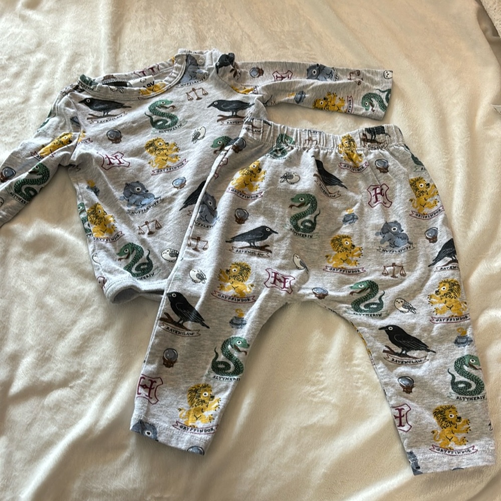 Used once, Harry Potter two piece pajama set from Cotton On Baby.